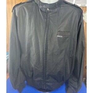 Vintage 80s Members Only Cafe Racer Bomber Jacket XXL Black Casual Zip